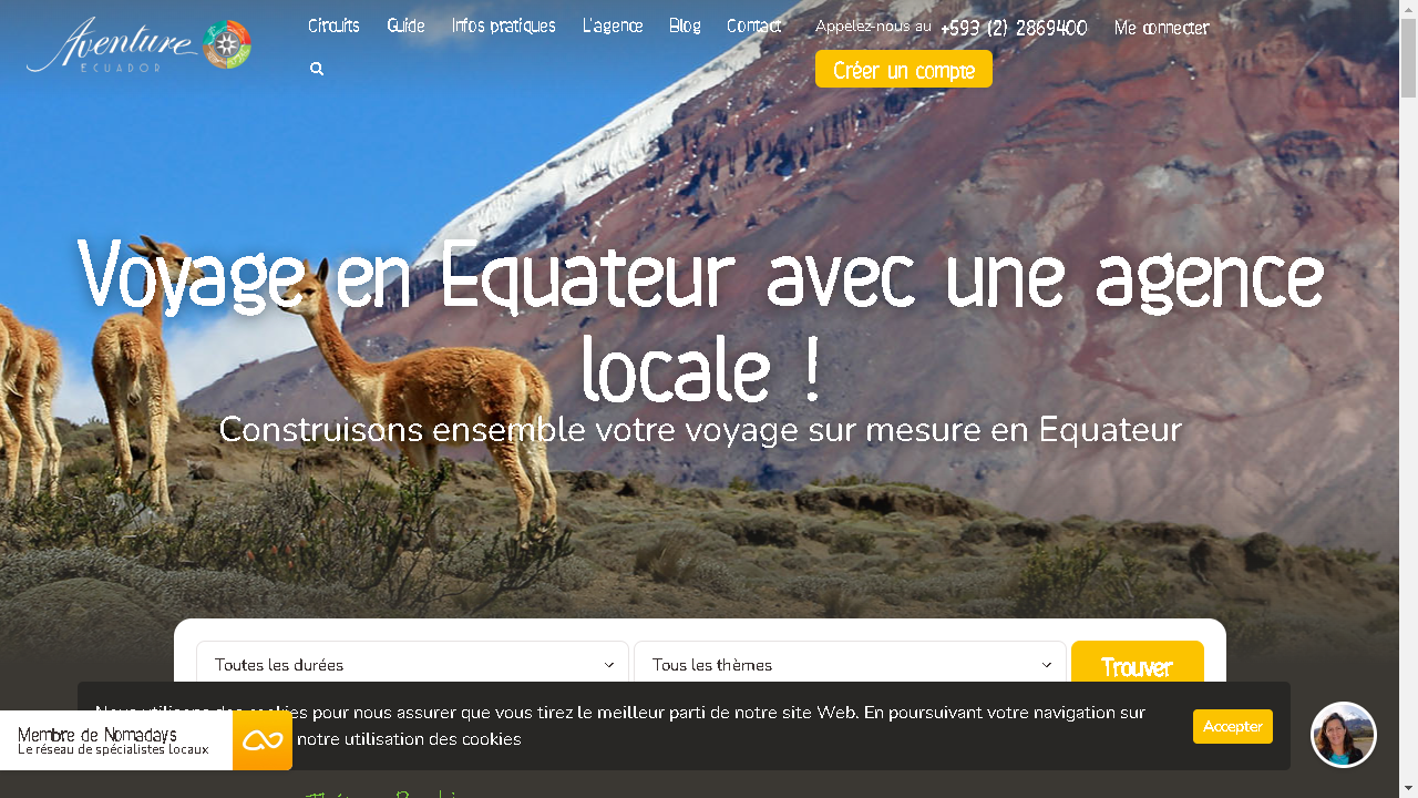 Capture d'écran de https://www.voyageequateur.com